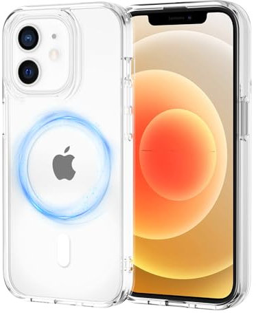 XTCASE für iPhone 12 Mini Hülle Magnetisch kompatibel mit Magsafe, Transparent Handyhülle für iPhone 12 Mini (5.4) Durchsichtige PC Rückseite + TPU Bumper - Crystal Clear
