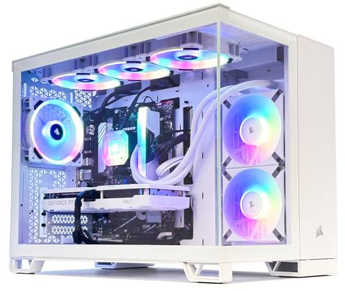 INFOMAX | PC Gamer iCUE, Ordinateur de Bureau, PC Gaming blanc - Intel Core i7 • NVIDIA GeForce RTX 4080 Super • RAM DDR5 32 Go RGB • SSD 1 To • WiFi • Boîtier Corsair Aquarium • Watercooling • FREEOS