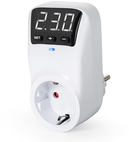 Spina di protezione da tensione, stabilizzatore di tensione, presa automatica di protezione da tensione AC230 V regolabile sopra e sotto tensione (spina UE)