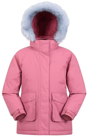 Mountain Warehouse Ranger Plain Kids Parka Jacket | Boys & Girls Water-Resistant Warm Puffer Coat with Adjustable & Fleece-lined Hood, Elasticated Cuffs for Comfort, For Winter