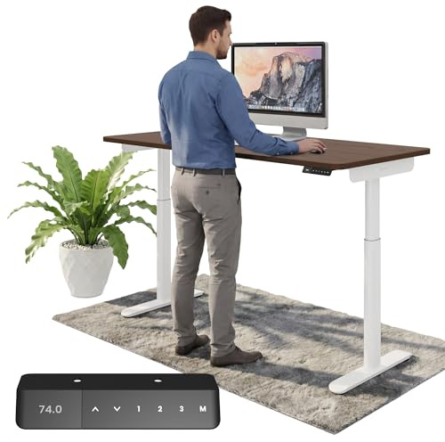 Ergotopia Desktopia One höhenverstellbarer Schreibtisch | elektrischer Schreibtisch höhenverstellbar | Bürotisch höhenverstellbar, Verstellbarer Tisch TÜV-geprüft, 7 Jahre Garantie 120x65 cm