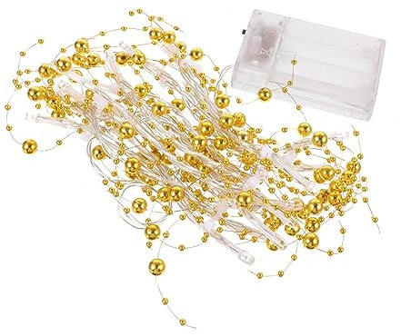 Yardenfun 1stück Led Lichterkette Pearl Wire Für Partydekoration Warmweiße Led Lichter Mit Lampen Batteriebetrieben Für Schlafzimmer Weihnachts Und Festdekoration