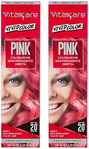 Vitalcare | Vivid - Tinta Colorante, Capelli Morbidi, Idratati e Luminosi, Colore Rosa (Confezione da 2)