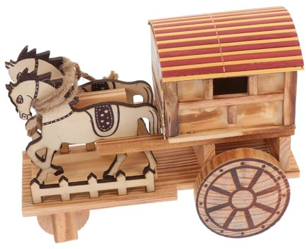 Cabilock Vintage Holz Kutschenmodell für Kinder als Dekoration | Musikwagen, Leicht und Tragbar, für Familie und Freunde, 1 Stück im Klassischen Stil