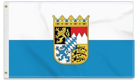 Große 90×150 CM Bayern Flagge,großes 150D Deutsche Bundesland Freundschafts banner, Deutschlandfahne Doube-Seitendruck Dekor Messingösen large Bavaria State