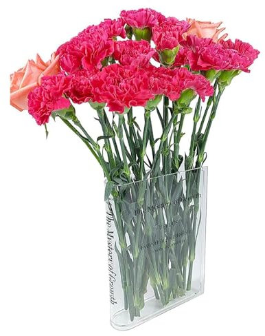 Transparente Buchvase für Blumen, The Mystery of Growth, Blumenvase, klare Buch-Blumenvase für Blumenarrangement, künstlerische Buchform, dekorative Vase für Büros, Zuhause, niedliche