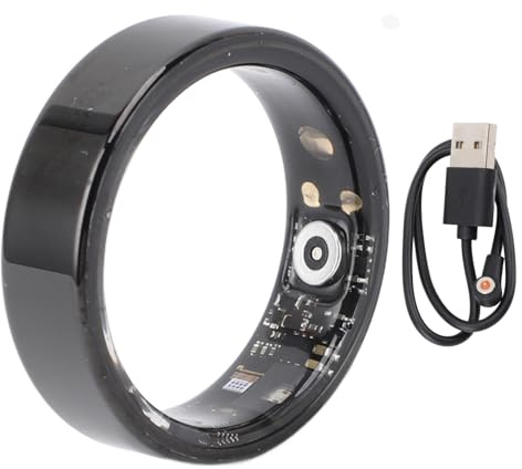 Smart Ring Health Tracker, Schlaf-Tracking, Tragbare Gesundheitsringe, Health Fitness Tracker-Ringe, mit Mehreren Modi, Schwarz (Größe 13)