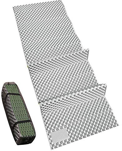 campMax Outdoor Thermomatte 18mm dick, geschlossenzellige Schaumstoff-Isomatte Faltbare, ultraleichte Akkordeon-Schlafmatten für Wandern, 185 x 55cm, Grün