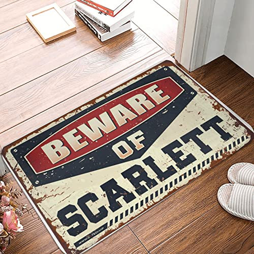 Funny Front Door Mat Outdoor Beware of Scarlett Doormat Home Alone Door Mat Balcony Decor(40X60CM)