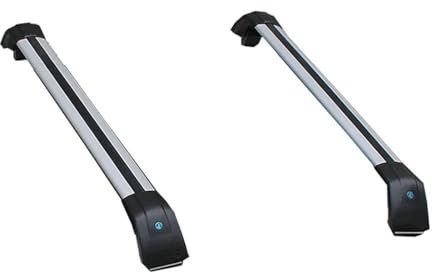 Relingträger Für Skoda Für Karoq 2017 2019 2018 Nu7 SUV 2-teilige Dachträger Seitenträger Querschienen Dachgepäckträger Gepäckträger Dachgepäckträger(Black Silver)