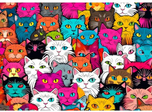 HUADADA Jigsaw Puzzles for Adults 1000 Pieces Exclusive to Amazon 1000 Piece Jigsaw Puzzles for Adults-Cartoon Cat
