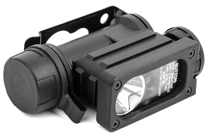 QIRUIMY Tactical Compact Multi-Color Military Flashlight,White/Red//Blue/IR LED Survival Signal Light, Headlamp Military Safety Signal Indicators Strobe Helmet Light (Black)