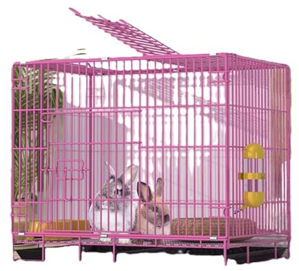 Kaninchenkäfig, Kaninchenkäfig mit zwei Ebenen, Meerschweinchenkäfig, Frettchenkäfig, Chinchilla-Käfig, Haus für kleine Tiere (mit Tablett + Gitter + Tränke + Grasnest + Futterbox)