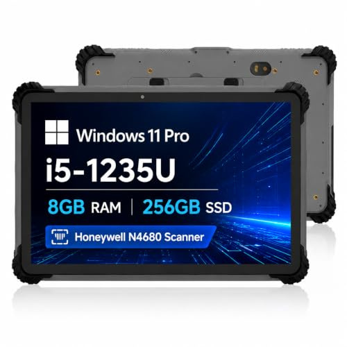 Breloom ST13-U Rugged Tablet, 13.3 Windows 11 Pro Tablet Intel I5-1235U, 8GB+256GB, IP65 Waterproof, 4G LTE/GPS/BT5.2/WiFi 6, 13MP+5MP Camera, 8000mAh Battery (I5, 8+256, w/2D)