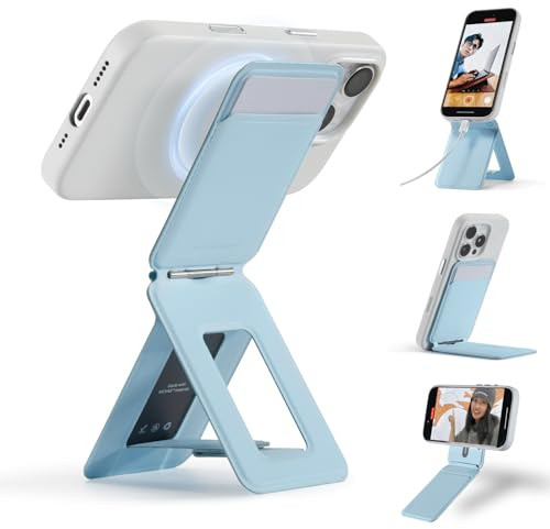 MOFT Phone Tripod Stand & Wallet, NFC Card Holder, Hold 1-2 Cards | | Mulit-Angles | Portable l MOVAS Leather | Magsafe Compatible | Easy to Charge | Travel Essential |For Content Creators