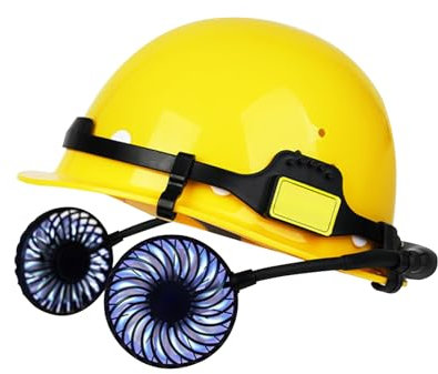 Proypiax Helm mit Lüfter - Belüfteter Arbeitshelm,Ergonomischer Kopfschutz Mit Zwei Ventilatoren Für Outdoor Arbeiten Baustelle Forstwirtschaft