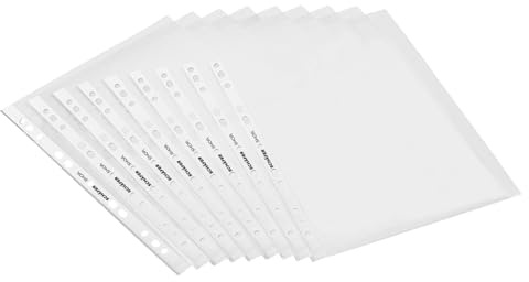 Klarsichthüllen A4, Prospekthüllen 1000 Stück, gelocht, Klarsichtfolie, Folien glasklar, Schutzfolie für Ordner, Glassichtsfolie mit Löcher