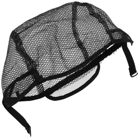 Cuffia Rete per Parrucca 2 Pezzi in Mesh Nero Regolabile | Leggera, Elastica e Facile da Pulire, Rete per Chioma per Parrucca, Adatta a Chioma Lunghi