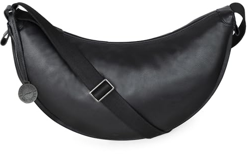 Marc Peter® Crossbody Moon Bag | Halbmond Handtasche aus Leder | Stylische Umhängetasche mit verstellbarem Gurt | Schultertaschen für Damen