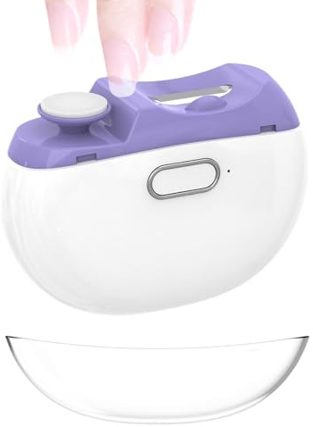 Tagliaunghie Elettrico 2 Velocità Ricaricabile Con Luce LED | Tagliette per Unghie Piccole Per Uomo Donna Ragazzi Famiglia Genitori Nonni