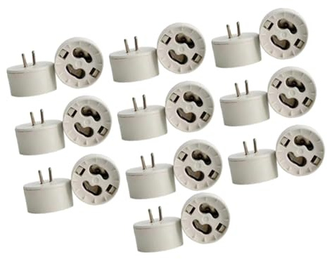Colcolo Lot de 10 Adaptateur de Conversion G5.3/MR16 vers GU10, Douilles de Conversion en Plastique, Support pour Test et Vieillissement d’Ampoules, pour Tests, Remplacement et Adaptation de Spots