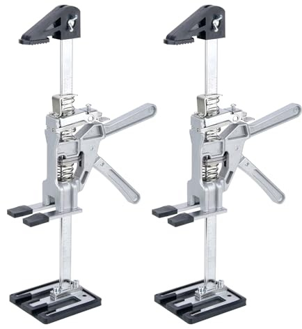 PEESHON 2 PZS Brazo Ahorrador de Trabajo, Herramienta Elevación, Herramienta Montaje con Escala y Descenso Rápido/Lento, Elevador Muebles para Azulejos, Puertas, Tableros, Capacidad Carga 200 kg