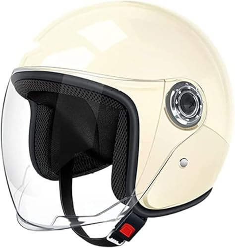 Jethelm mit Visier Roller Helm Mopedhelm Für Herren & Damen | Helm Motorradhelm | Passend für Scooter Moped Mofa | Viele Farben Erhältlich