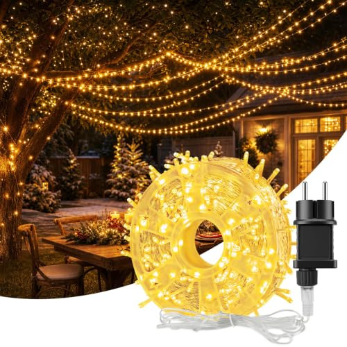 Luci Natale Esterno, 40 M e 370 LEDs, Luci Albero di Natale Impermeabile, Luci Natalizie Alimentate a Rete con Spina per Decorazioni Interne ed Esterne