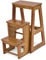 COSTWAY Tritthocker 3 Stufen, Leiterstuhl Trittstuhl klappbar, Hockerleiter bis 150 kg, 66 cm hoch, Trittleiter aus Massivholz, Haushaltsleiter Aufstiegshilfe Pferd (Natur)