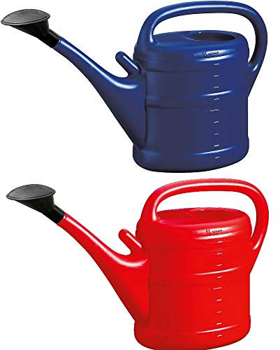 2X Gießkanne 10L BLAU + ROT + 1x KÜHLSCHRANKMAGNET! Giesskanne Kunststoff für groß & klein Garten & Zimmerpflanzen Gießkannen Gieskanne Gieskannen 10 L Liter Watering Can Gieskannen10Liter lr