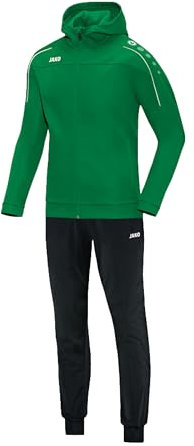 JAKO Trainingsanzug Herren & Damen Polyester Classico mit Kapuze Sportgrün 3XL - Jogginganzug 2-teilig für Sport und Alltag, Jogginghose & Trainingsjacke