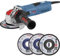 Bosch Professional Winkelschleifer Gwx 13-125 S x-Lock Aufnahme+Schleifscheiben 1300 Watt
