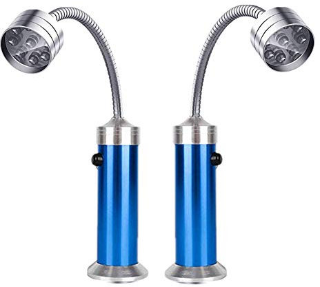 2er Pack, WeFoonLo 360 Grad Flexible Schwanenhals LED-Grillleuchte Superhelle Grillleuchte mit Magnetfuß zum Lesen, Arbeiten, Grillen im Freien Camping Notfall (Blau)