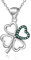 Alexander Castle Solide 925 Sterling Silber 4 Blatt Kleeblatt Kleeblatt Keltischer Anhänger Halskette - Keltischer Schmuck für Damen mit 18 Silber Kette & Schmuck Geschenk-Box - Grün CZ - 25mm x 16mm