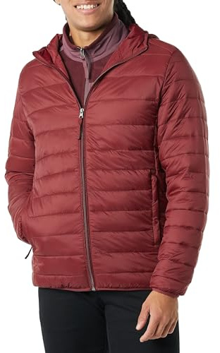 Amazon Essentials Men's Lightweight Water-Resistant Packable Hooded Puffer Jacket