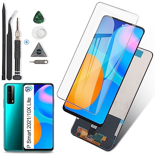 RongZy LCD Schermo per Huawei P Smart 2021/Honor 10x lite/Y7a Display Digitizer Assembly Vetro di Ricambio Touch Screen con Strumenti(Nero)