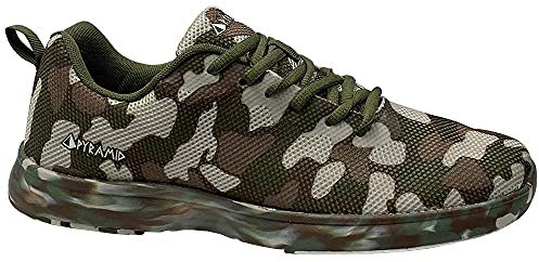 Pyramid Men’s Path Lite Seamless Mesh Bowling Shoes - Lightweight Seamless Design, Athletic Fit, Breathable Knit Upper, Universal Slide Soles, Camo, 5 UK