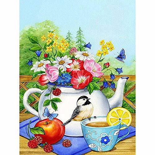 5D Diamant Diy Malerei Kits Wunderschönes Blumenarrangement Malen Nach Zahlen Painting Full Kits Vollbohrer Stickerei Crystal Strass Stickerei Für Home Wand Dekoration