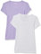 Amazon Essentials Women's Slim-Fit Cap-Sleeve Scoop Neck T-Shirt, Pack of 2, White/Lavender, M