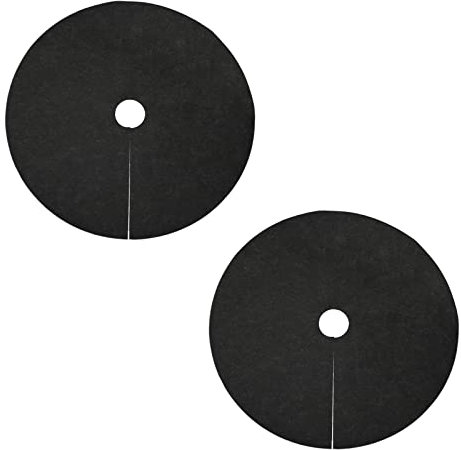DEDEMCO 4 Stück Vlies-Mulchring, 61,4 cm, abbaubare Baumschutzmatte, wiederverwendbar, Baum-Unkraut-Barriere Matte Landschaft rund Anti Gras Gartenarbeit Stoff Pflanzenabdeckung