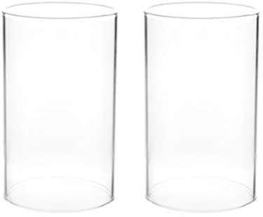 HOMSFOU Kugel Lampe Ersatz Lampenglas Kerzenhalter Rohrschatten: 2 Stücke Klarer Kerzenhalter Kaminschornstein Tube Abdeckung Transparente Kerzenhülsen Ersatzglas Lampe Glaszylinder 8cm Durchmesser