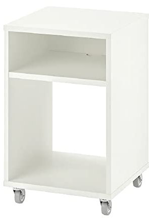 I-K-E-A Nachttisch Schrank schlichtes Design Beistelltisch mit leichtgängiger Lenkrolle, weiß, 37 x 37 cm Nachttisch