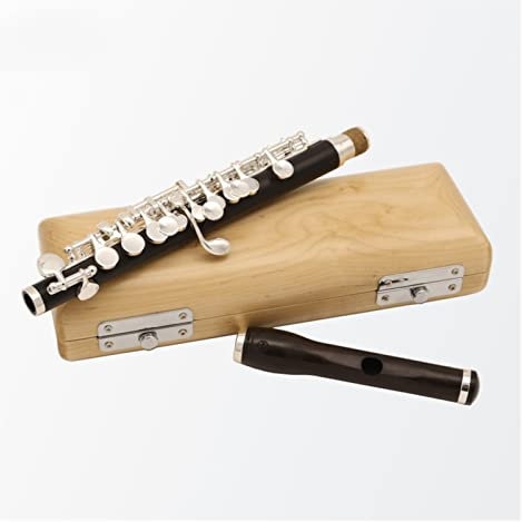 Zengxue Querflöte Anfänger Ebony Piccolo C Key Cupronickel Flöte Silber Überzogene Tasten Holzkörpermaterial (Color : 01)