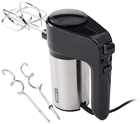 Judge JEA98 Electric Hand Mixer with Whisks and Dough Hooks, 400W, 5-Speed Hand Mixer with Turbo Function – 2 Year Guarantee