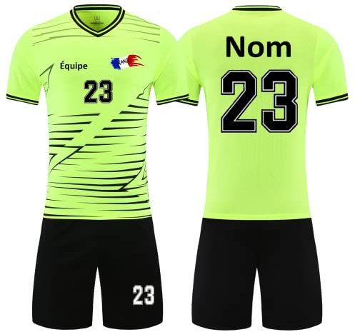 HDSD Maillot de Foot Enfant Personnalisé Maillot Football Adulte Personnalisable Personnalisez le logo de votre équipe de numéro de nom