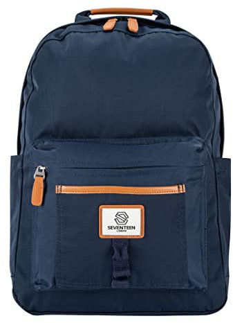 SEVENTEEN LONDON – Stilvoller ‘Knightsbridge’ Schulrucksack in marineblau mit einem klassischen Schultasche Design – perfekt für 15,6-Zoll-Laptops