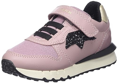 Geox J Fastics Girl C Sneaker, Antique Rose Black, 5 UK