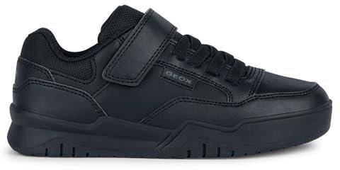 Geox J Perth Boy E Sneaker, Black, 32 EU