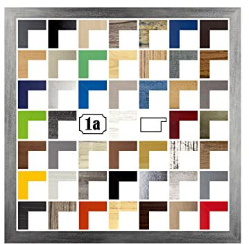 Multicolore Deluxe Bilderrahmen Posterrahmen 24x24 cm Grau Gewischt Kunstglas klar Hintergrund Weiss