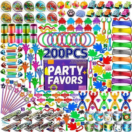 AmyBenton Relleno Piñata Infantil, 200 Pcs Favores de Fiesta para Niños, Juguetes de Fiesta a Granel para Cumpleaños, Premio a Salón de Clases, Relleno de Piñata